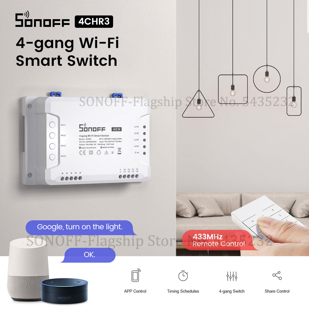 Itead SONOFF 4CH R3 Wifi Wirel - Relay Module 4 Channel 评论和价格