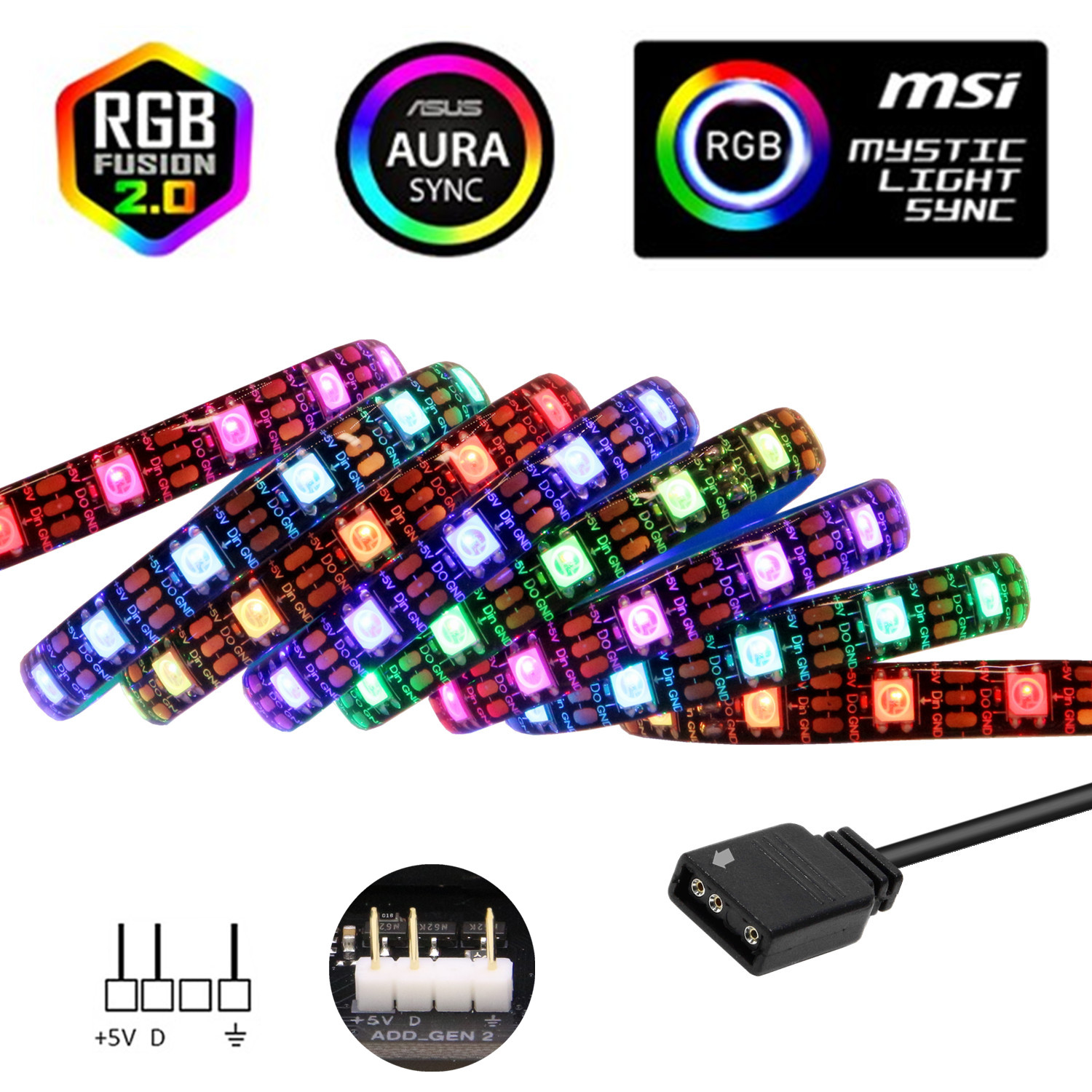 WS2812b ARGB LED Strip 5V 60Le - Ws2812B Strip 5V 评论和价格
