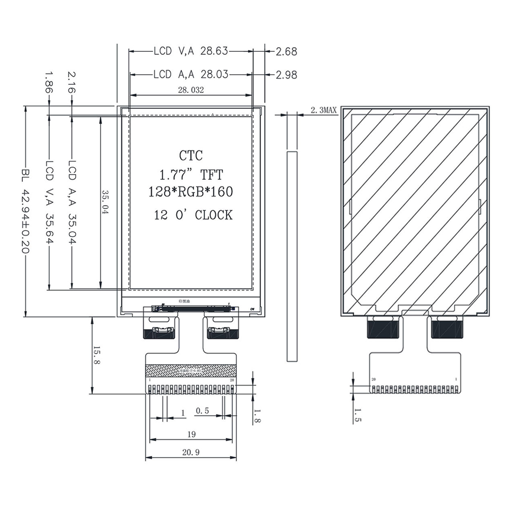 1.77 Inch LCD Screen TFT Displ - Tft Display 2.4 评论和价格