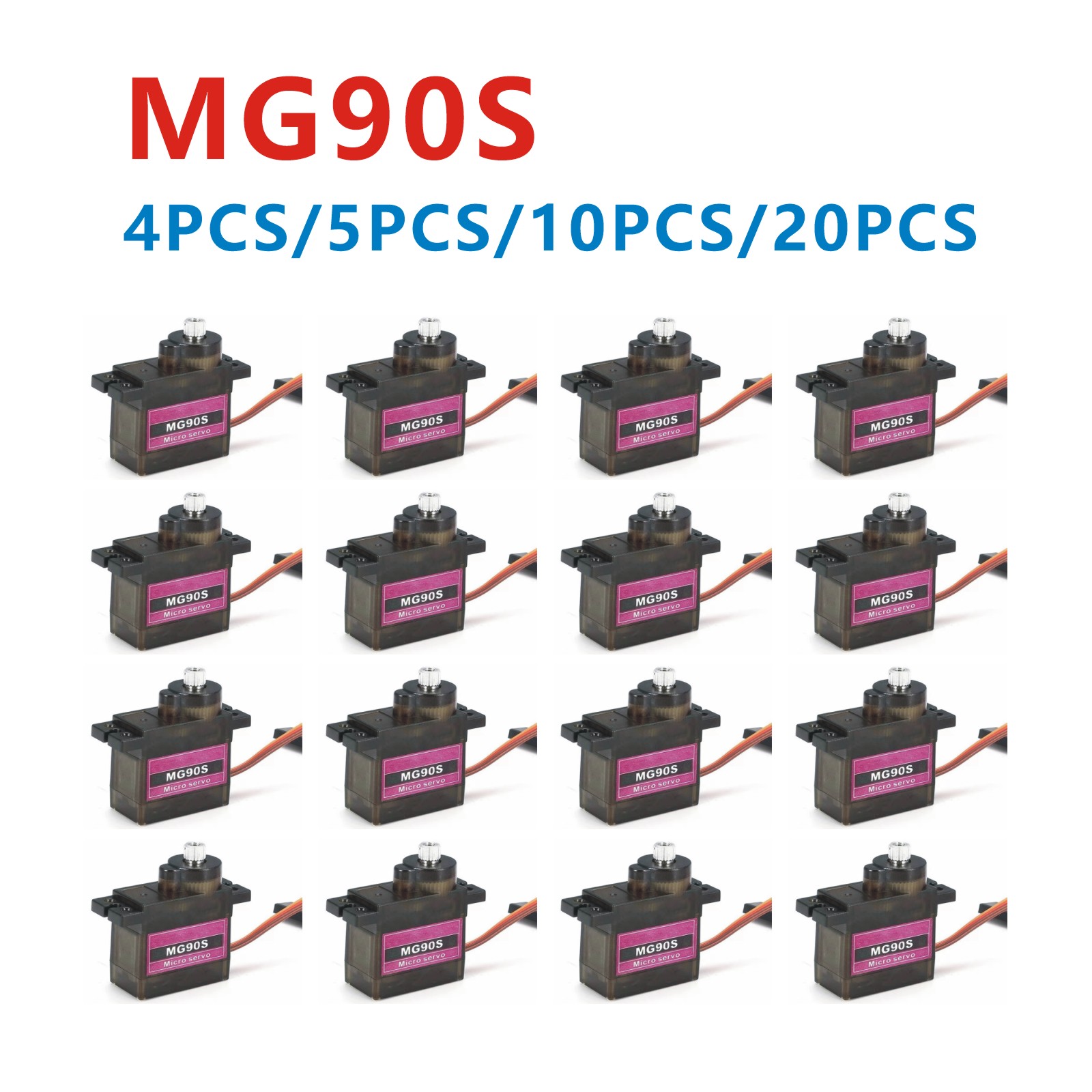 4/5/10/20PCS MG90S Metal Gear  - Servo Sg90 评论和价格