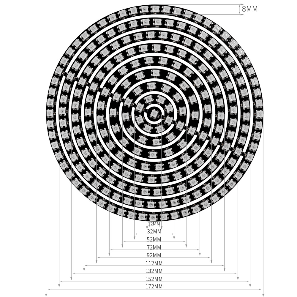 WS2812B RGBIC LED Ring Individ - Neopixel 评论和价格